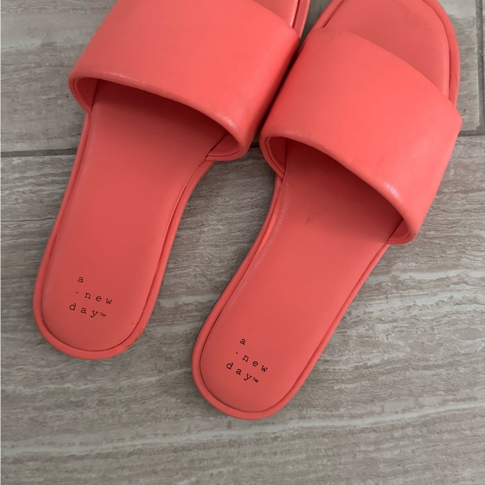 A New Day Women's Vibrant Orange Slide Sandals